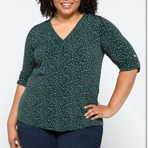 Beacon Forest Green Blouse with White Speckles